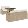 vidaXL Ensemble de canap&eacute; de jardin 6 pc Beige et cr&egrave;me polyrotin