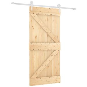 vidaXL Porte coulissante et kit de quincaillerie 95x210 cm pin massif