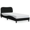 vidaXL Cadre de lit avec LED sans matelas Hvar noir 90x190 cm tissu