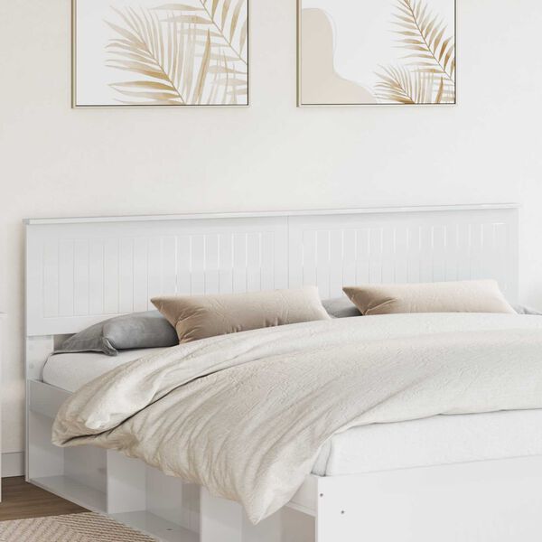 vidaXL T&ecirc;te de lit Blanc Brillant 200 cm Bois d'ing&eacute;nierie