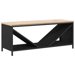 vidaXL &Eacute;tag&egrave;re &agrave; bois de chauffage avec plateau en bois noir