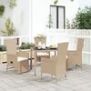 vidaXL Ensemble &agrave; manger de jardin avec coussins 5pcs Beige poly rotin