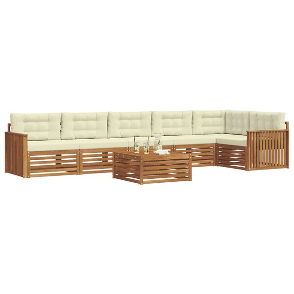 vidaXL Ensemble de canap&eacute;s d'ext&eacute;rieur 7 pcs Naturel et Cr&egrave;me