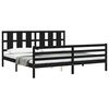 vidaXL Cadre de lit sans matelas noir 200x200 cm bois massif