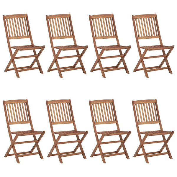 vidaXL Chaises pliables de jardin lot de 8 avec coussins Bois d'acacia