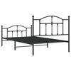 vidaXL Cadre de lit métal sans matelas avec pied de lit noir 107x203cm