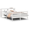 vidaXL Cadre de lit et tête de lit sans matelas blanc 135x190 cm