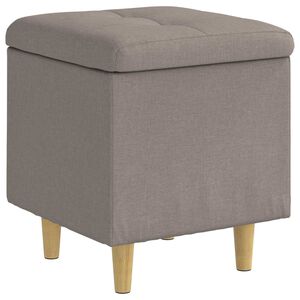 vidaXL Pouf de rangement avec coussin Taupe 40 x 40 x 45 cm tissu