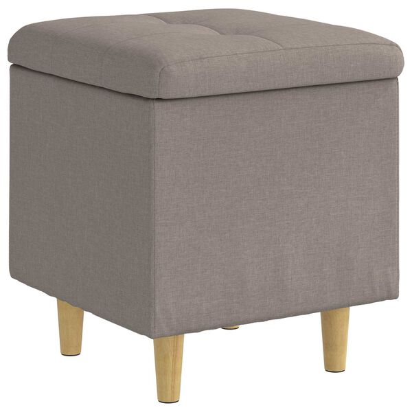 vidaXL Pouf de rangement avec coussin Taupe 40 x 40 x 45 cm tissu