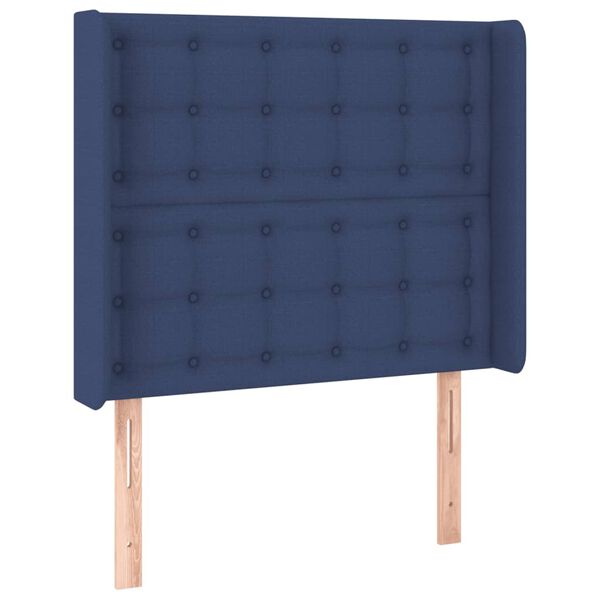 vidaXL Tête de lit à LED Bleu 83x16x118/128 cm Tissu