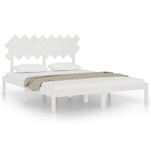 vidaXL Cadre de lit sans matelas blanc 160x200 cm bois massif
