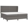 vidaXL Sommier &agrave; lattes de lit avec matelas Gris 200x200 cm Similicuir