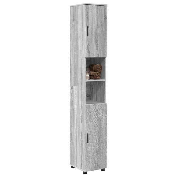vidaXL Cabinet de salle de bain Gris Sonoma 30 x 35 x 192 cm