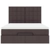 VidaXL Cadre de lit ottoman avec matelas marron fonc&eacute; 140x190 cm tissu