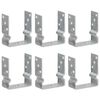 vidaXL Piquets de cl&ocirc;ture 6 pcs Argent&eacute; 12x6x15 cm Acier galvanis&eacute;