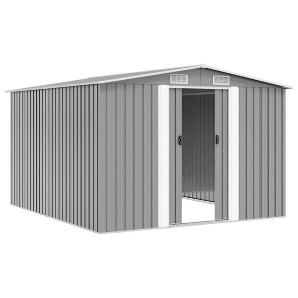 vidaXL Abri de jardin 257x298x178 cm Métal Gris