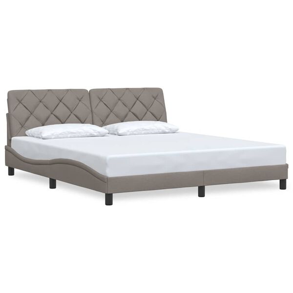 vidaXL Cadre de lit sans matelas taupe 180x200 cm tissu