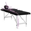 vidaXL Table de massage pliable Noir 4 zones avec cadre en aluminium