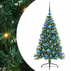 vidaXL Sapin de No&euml;l artificiel pr&eacute;-&eacute;clair&eacute; Vert 120 cm PVC