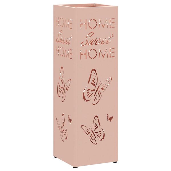 vidaXL Porte-parapluie Rose 15,5 x 15,5 x 49 cm Métal