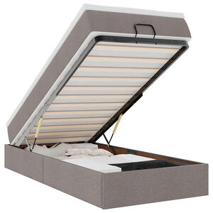 vidaXL Cadre de lit ottoman avec matelas taupe 90x200 cm tissu