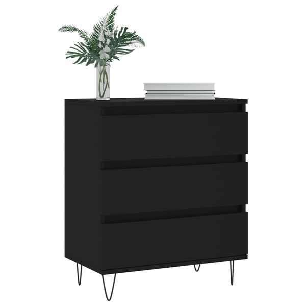 vidaXL Buffet Noir 60x35x70 cm Bois d'ingénierie