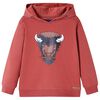 Sweatshirt &agrave; capuche pour enfants rouge br&ucirc;l&eacute; 116