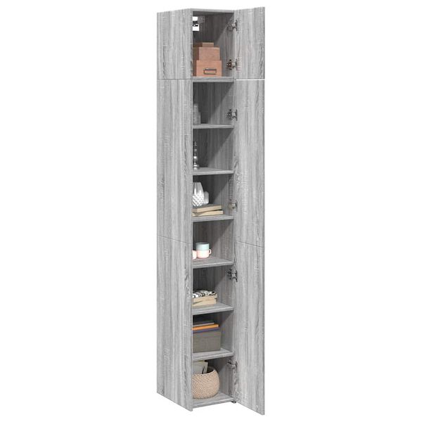 vidaXL Armoire de rangement mince sonoma gris 30x42,5x225 cm