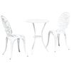 vidaXL Ensemble bistro de jardin 3 pc Blanc Aluminium