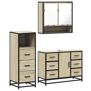 vidaXL Ensemble de meubles de salle de bain 3 pcs ch&ecirc;ne sonoma