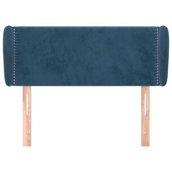 vidaXL T&ecirc;te de lit avec oreilles Bleu fonc&eacute; 83x23x78/88 cm Velours