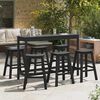 vidaXL Ensemble de bar de jardin 6 pcs Noir HDPE