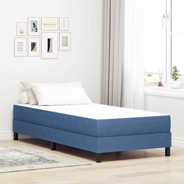 vidaXL Matelas de Lit avec matelas Bleu 90 x 190 cm tissu