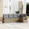vidaXL Salon de jardin avec coussins 5 pcs beige r&eacute;sine tress&eacute;e