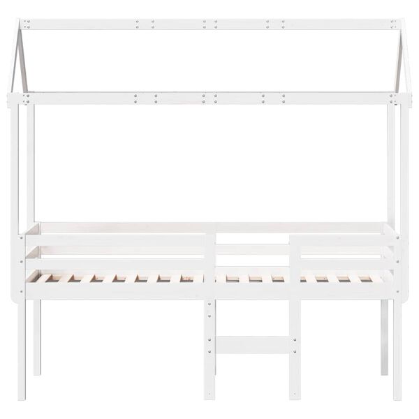 vidaXL Lit haut sans matelas blanc 75x190 cm bois de pin massif