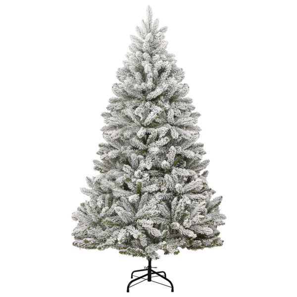 vidaXL Sapin de No&euml;l artificiel &agrave; charni&egrave;res avec neige floqu&eacute;e 270 cm