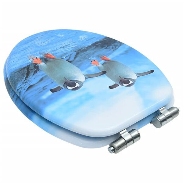 vidaXL Siège WC avec couvercle à fermeture en douceur MDF Pingouin