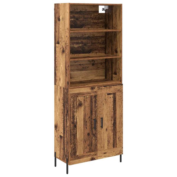 vidaXL Haut Armoire Bois Ancien 69,5 x 32,5 x 180 cm Bois d'ing&eacute;nierie