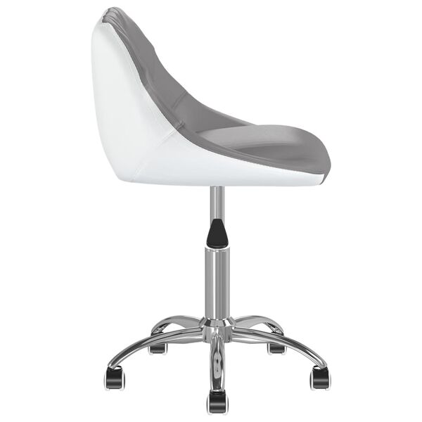 vidaXL Chaise pivotante de salle &agrave; manger Gris et blanc Similicuir