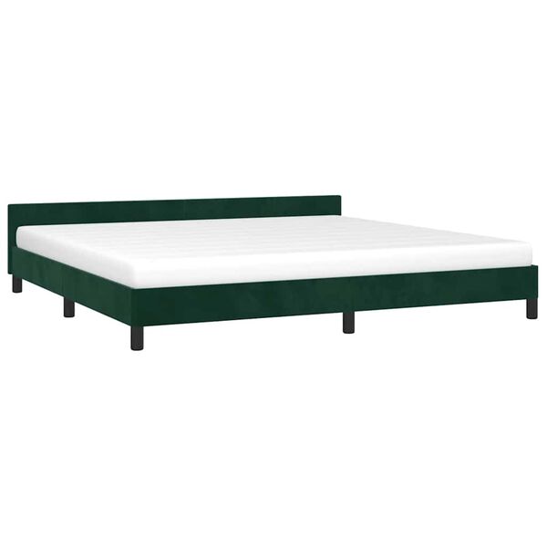 vidaXL Cadre de lit sans matelas vert fonc&eacute; 200x200 cm velours