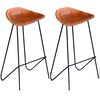 vidaXL Chaises de bar lot de 2 noir et marron cuir v&eacute;ritable