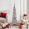 vidaXL Sapin de No&euml;l artificiel Blanc 120 cm PVC, m&eacute;tal et plastique