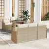 vidaXL Ensemble de canap&eacute; de jardin 6 pcs Beige Poly Rattan