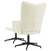vidaXL Chaise de relaxation avec tabouret Blanc crème Velours