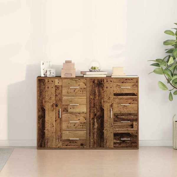 vidaXL Buffet 2 pcs Bois ancien 60 x 31 x 84 cm Bois d'ing&eacute;nierie