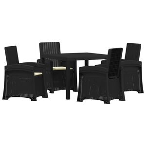 vidaXL Ensemble de salle &agrave; manger pour jardin 5 pc Anthracite et cr&egrave;me
