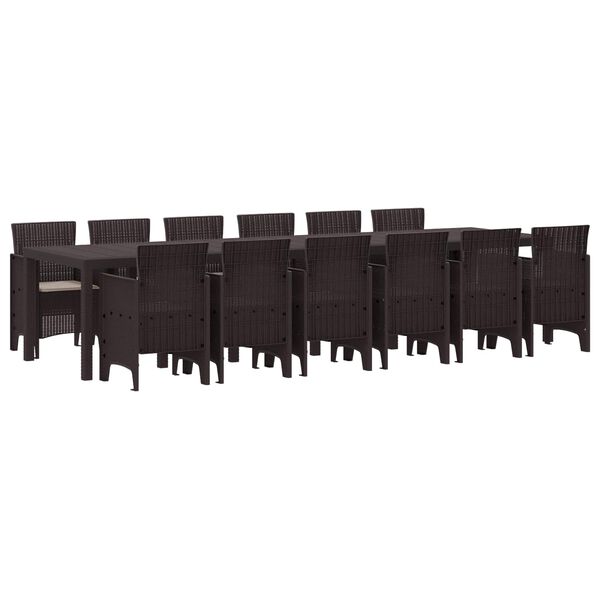 vidaXL Ensemble de salle &agrave; manger pour jardin 13 pcs Marron