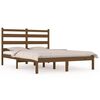vidaXL Cadre de lit Marron miel Bois pin massif 120x190cm Petit Double