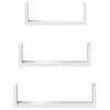 vidaXL &Eacute;tag&egrave;res murales 3 pcs blanc bois d'ing&eacute;nierie