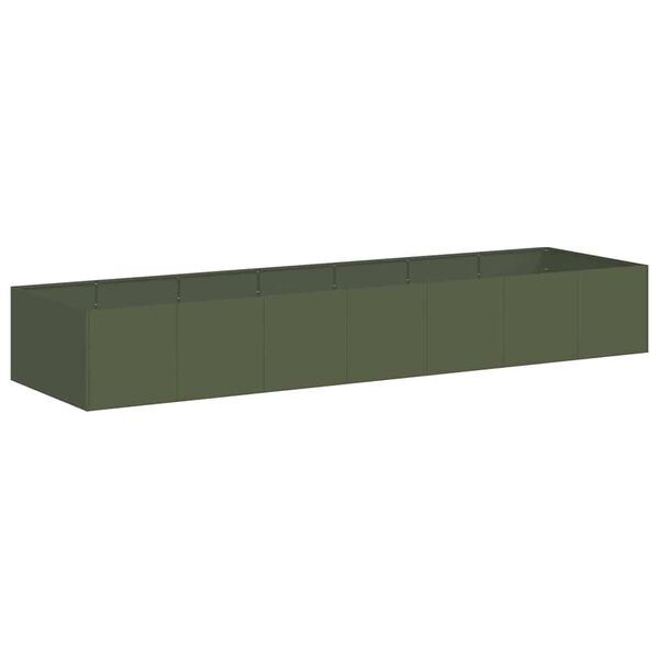 vidaXL Jardini&egrave;re vert olive 280x80x40 cm acier